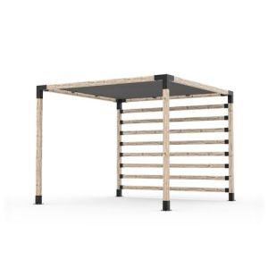 Toja Grid 3.05 x 3.05m Pergola Kit W/ Post Wall & Shade GK-PW1010GR13