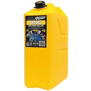 Pro Quip 20L Plastic Fast Pour Fuel Can – Diesel Yellow 0951