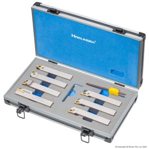 Harlingen Indexable 7 Piece Nickel Plated Carbide Lathe Tool Set - 16 x 100 mm H-11-126-T25
