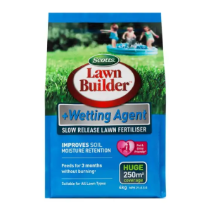 Scotts 4kg Lawn Builder Slow Release Lawn Fertiliser & Wetting Agent 108326