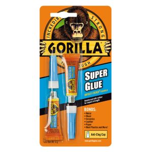 Gorilla Super Glue 2x Tubes Impact Tough Bonds Plastic Wood Metal & More 2215