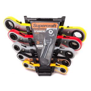 Supercraft Spanner Set Combination Ratchet 5 Piece Steel TEC9000