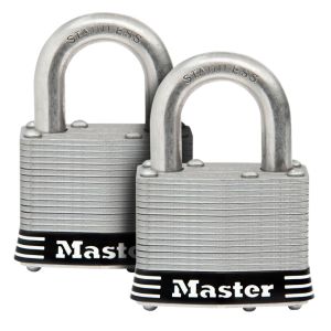 Master Lock Padlock 2 Pc 51mm Laminated Weather Resistant Stainless Steel 5SST