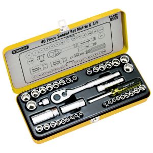 Stanley 40PC 1/4" & 3/8" Drive Metric & SAE Socket Set 89-506