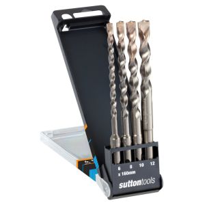Sutton Tools Drill Bit Set 4 Piece 160mm Masonry Brick Concrete 2 Cut D6130004