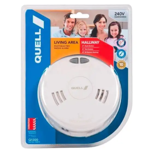 Quell 240V Hardwired Photoelectric Smoke Alarm for Living Area & Hallway 130413