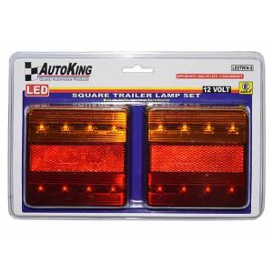 AutoKing LED Trailer Lamp Set 12v Square Tail Lights LEDTWIN-S
