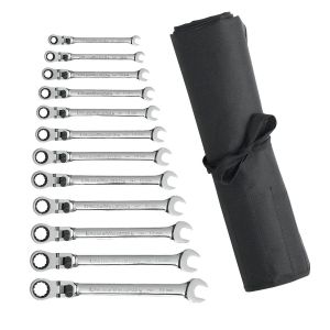 GearWrench Wrench Set 12 Piece METRIC XL Locking Flex Combo Ratcheting with roll 85698