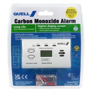 Quell Carbon Monoxide Alarm Detector With Digital Display Screen 130415