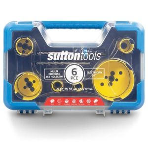 Sutton 20-92mm TCT Multi-Purpose Holesaw Set for Electricians - 6 Piece H127MP9