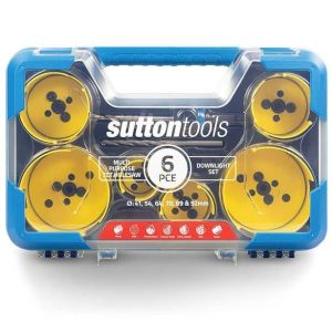Sutton 41-92mm TCT Multi-Purpose Holesaw Set for Downlight Installation - 6 Piece H127MP4