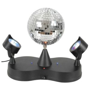 Rotating Disco Mirror Ball with LED Spotlights Effects Lighting SL2916