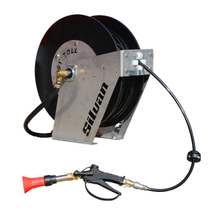 Silvan 50M Easyroll Retractable Hosereel & Atomiser Spraygun 180NL