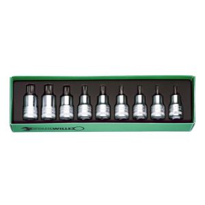 Stahlwille 93061004 Torx Socket Set 9 Piece 1/2"Dr T20-T60 SW54 TX/9 93061004