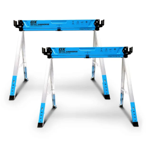 OX 800mm Pro Adjustable Metal Sawhorse 2 Pack OX-P336401