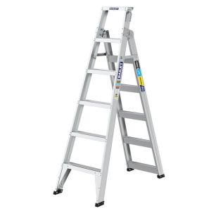 BAILEY ALUMINIUM DOUBLE SIDED LADDER 1.8/3.2M 150KG TRADE LYTE FS14022
