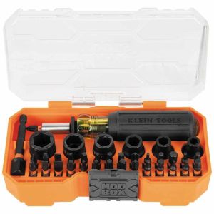 Klein 38 Piece 1/4" Offset Ratchet & Screwdriver Set W/Case A-33805 