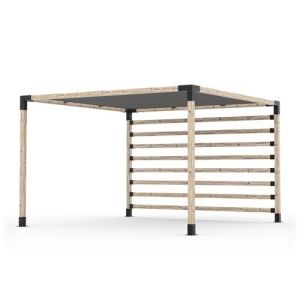 Toja Grid 3.66 x 3.66m Pergola Kit W/ Post Wall & Shade GK-PW1212GR13