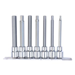 SP Tools 7PC 3/8"DR 100MM SAE Hex Bit Socket Rail Set SP20542