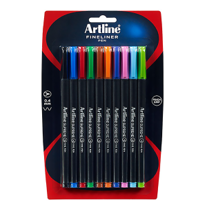 Artline Supreme Fineline Pens 10 Piece 0.4mm Assorted Colours EPFS-200/10BS