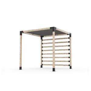 Toja Grid 2.44 x 2.44m Pergola Kit W/ Post Wall & Shade GK-PW0808GR13