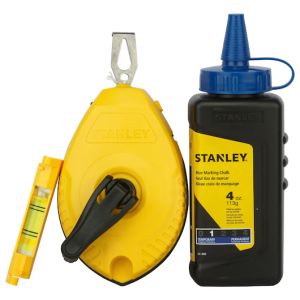Stanley 30M Chalk Line Reel W/Blue Chalk & Level 47-443