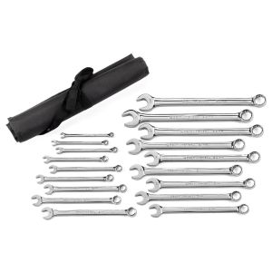 GearWrench 81920 Wrench Set Combination 18 Piece 12Pt Metric Long Pattern Roll 81920