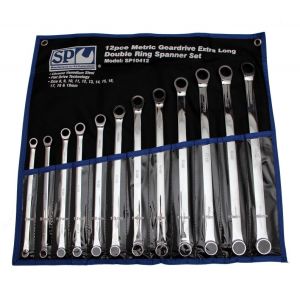 SP Tools 12PC Metric Long Double Ring Gear Drive Spanner Set SP10412