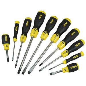Stanley 10PC Magnetic Cushion Grip Phillips & Slotted Screwdriver Set 65-005