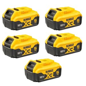 DeWALT 18V 5.0Ah XR Battery 5 Pack DCZ184P5-XE