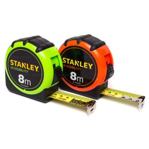Stanley Tape Measure x2 8m x 25mm Hi-Visibility METRIC STHT36070/2