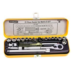 Stanley 21PC 1/4" Drive Metric & AF Socket Set 89-507