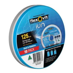 Flexovit 125x1mm ION Cordless Cut Off Disc 10PK 66252839399