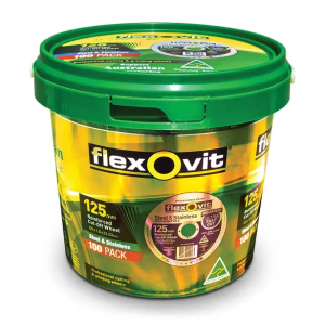 Flexovit 125x1.0mm Steel & Stainless Cut Off Disc MEGA INOX 100PK 66253371411