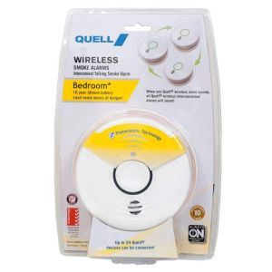 Quell Wireless Photoelectric Bedroom Smoke Alarm Voice Alert 137073
