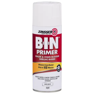 Zinsser B-I-N Primer Aerosol 369g Satin White | Fast-Drying Shellac Primer Spray
