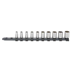 Stahlwile 10PC 5-14mm 1/4" Square Drive Socket Set on Rail SW12916/10-40