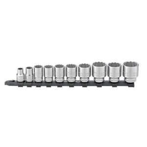 Stahlwille 10PC 8-24mm 3/8" Square Drive Socket Set on Rail SW12917/10-45