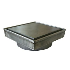 DTA Floor Drain 110mm Square 90mm Outlet Stainless Steel Flat Cover FLDR110FL-90
