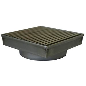 DTA Floor Drain 110mm Square 45mm Outlet S/Steel Grate Cover FLDR110GR-45