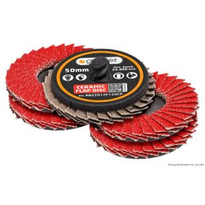Geiger 2" Quick-Lock Ceramic Flap Disc Pack - 80 Grit AB22012F80CP