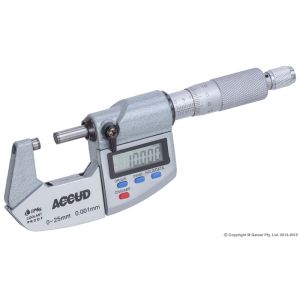 Accud 25mm Coolant Proof IP65 Digital Outside Micrometer AC-313-001-02