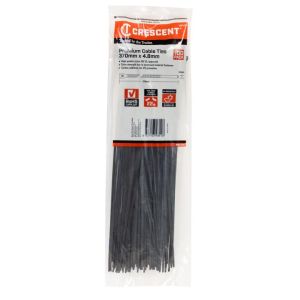Crescent CABLE TIE NYLON 300 X 4.8 BLACK UV 500PK WB12500