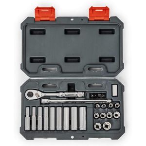 Crescent CSWS2C Mechanics Tool Set 26 Piece 1/4" Drive 6 Point Standard & Deep SAE CSWS2C