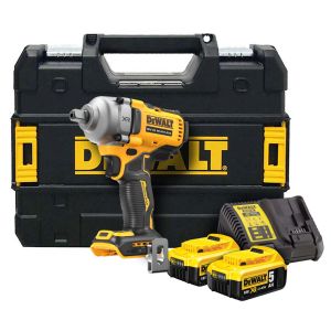 DeWALT 18V XR Brushless 1/2" Mid Torque Impact Wrench Kit (2 x 5.0Ah) DCF892P2T-XJ