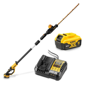 DeWALT 18V 5Ah XR 55cm Pole Hedge Trimmer Combo Kit DCMPH566P1-XE