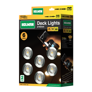 Holman Deck Light 45mm x 1.0W - White (6 Pack) DLW4510