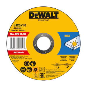 DeWALT 125 x 1 x 22.23mm Thin Metal Cutting Disc 10 Pack DT43972-QZ