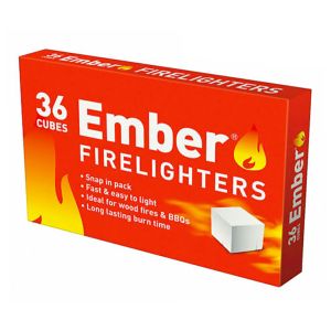 Ember EMKFB36 Firelighters Fire Starter 36 Piece Low Odour Kindling Wood EMKFB36