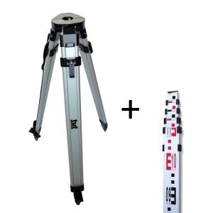 TUF Aluminium Flat Head Tripod Combo Kit with Quick Release and 5m E-Face Staff FLT-TRIPOD-STF-K